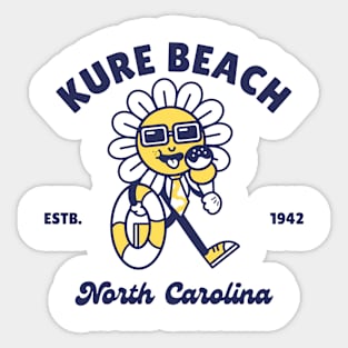 Kure Beach, North Carolina Flower Fun in the Sun Sticker